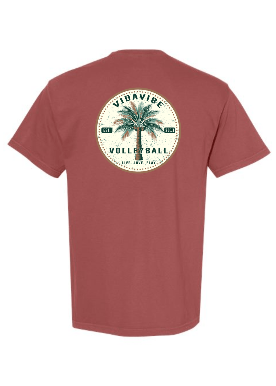 Volleyball Palm Tree Maroon Tee